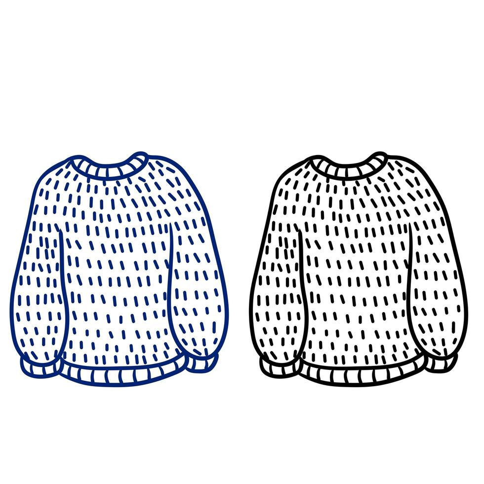 chandail. pull chaud en laine. illustration de dessin animé de griffonnage. vêtements d'hiver vecteur