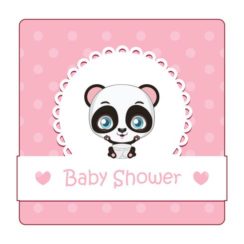 Signe mignon pour le baby shower avec le panda vecteur