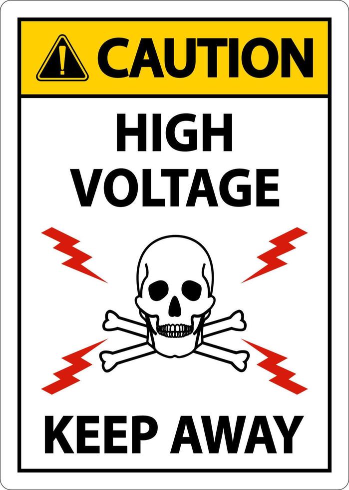 attention haute tension tenir à l'écart signe sur fond blanc vecteur