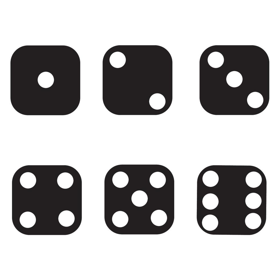 jeu d'icônes de dés composé de 1 à 6 vecteur