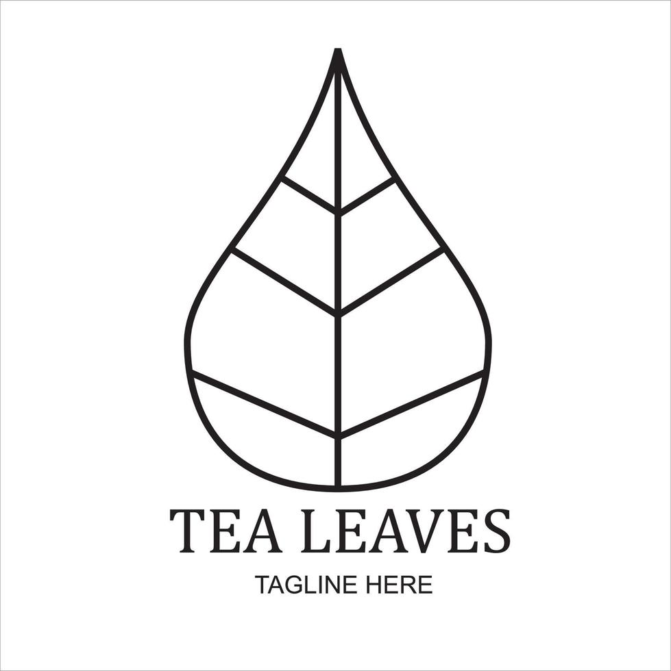 icône de feuilles de te, plat, simple et incolore vecteur