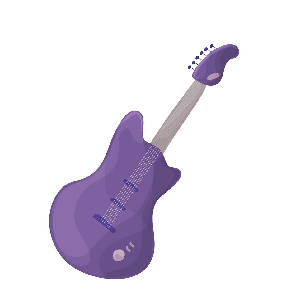 icône de guitare électrique violette. dessin animé de l'icône de vecteur de guitare électrique violet