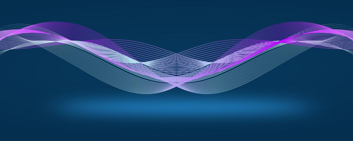 Affiche colorée abstraite moderne ligne bleu foncé. Illustration vectorielle vecteur