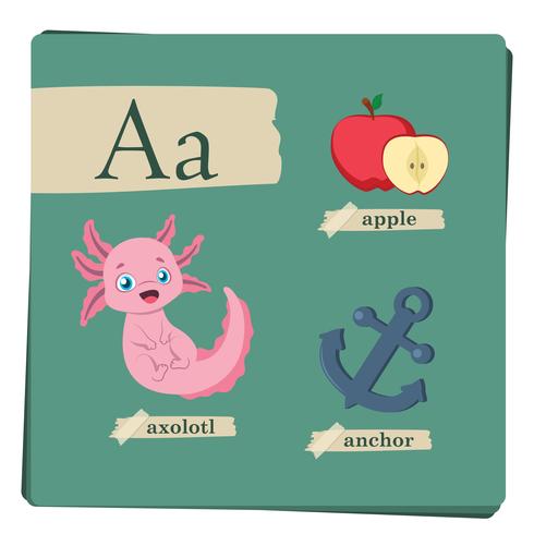 Alphabet coloré pour enfants - Lettre A vecteur