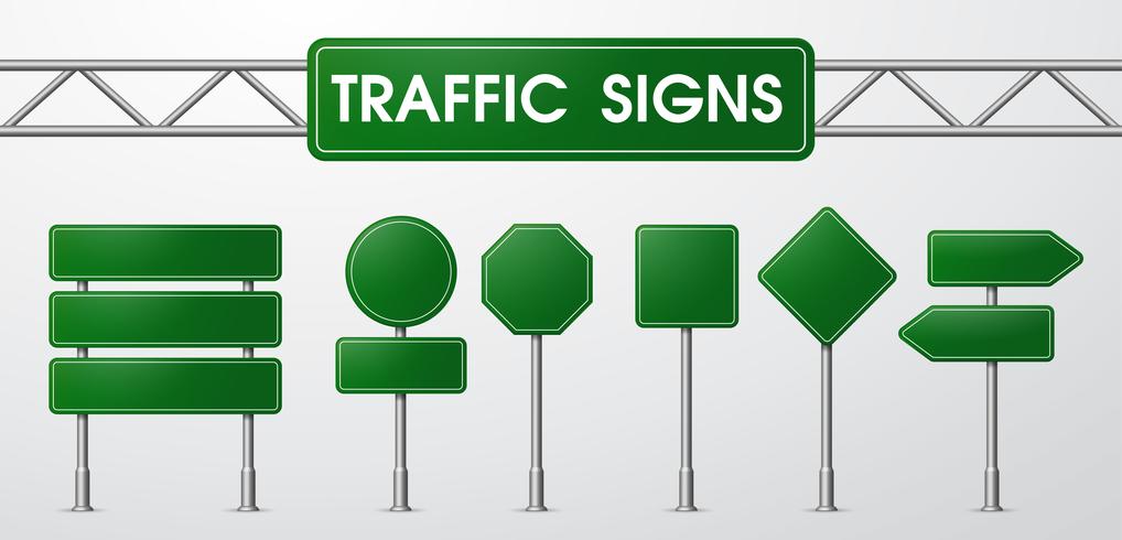 Des panneaux de signalisation dans un style réaliste Pris au piège de la route. vecteur