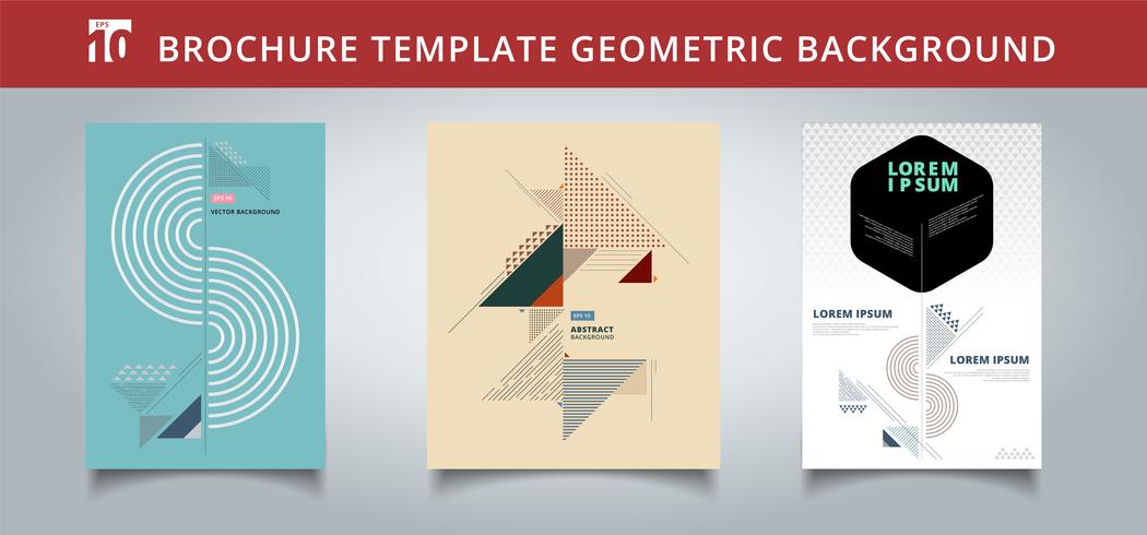 Définir la conception de couvertures géométriques modèle. Vous pouvez utiliser pour imprimer, publicité, brochure, dépliant, dépliant, affiche, magazine, bannière, site Web. vecteur