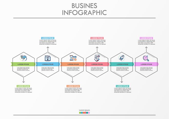 Visualisation de données commerciales. icônes d&#39;infographie de chronologie conçues pour le modèle abstrait vecteur