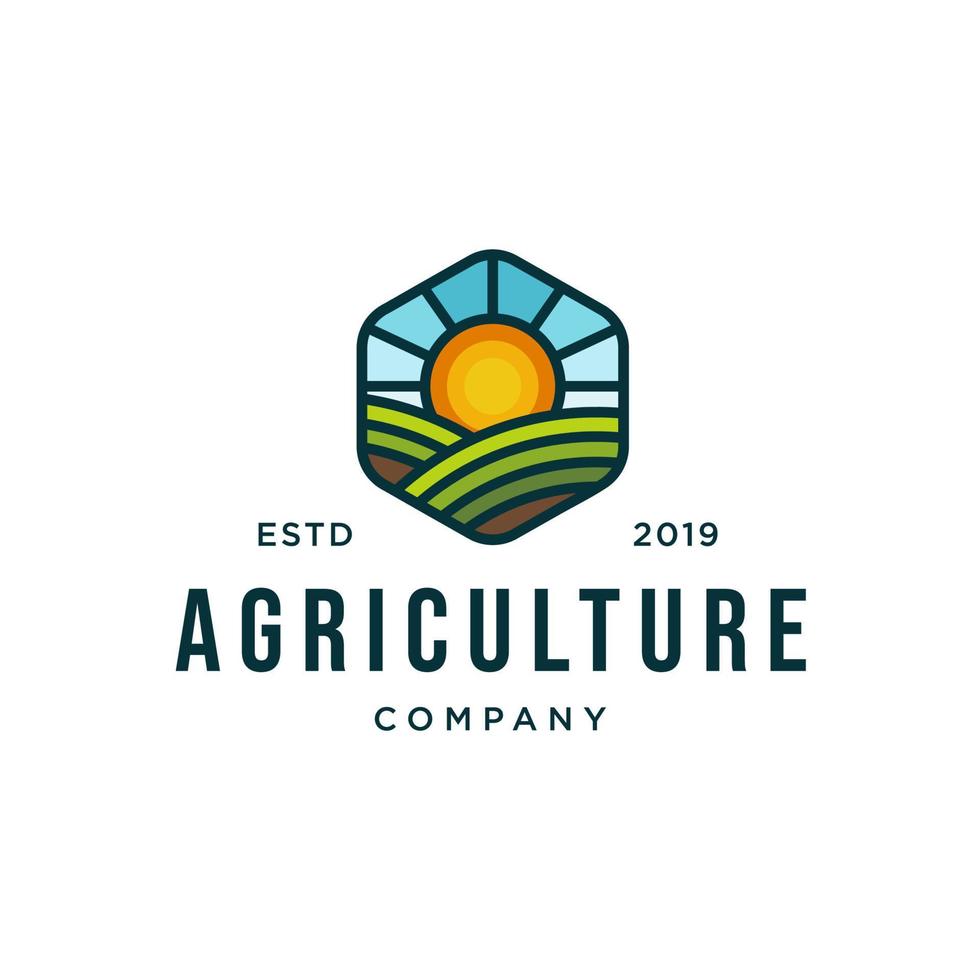 logo de la ferme agro - logo de l'agriculture vecteur