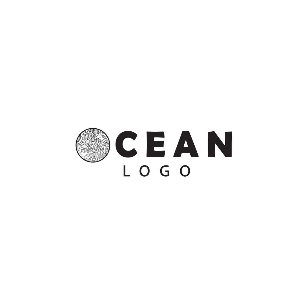 modèle de conception de logo océan mer vague vecteur