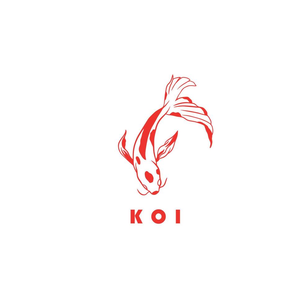 poisson koi logo et symbole image vectorielle vecteur