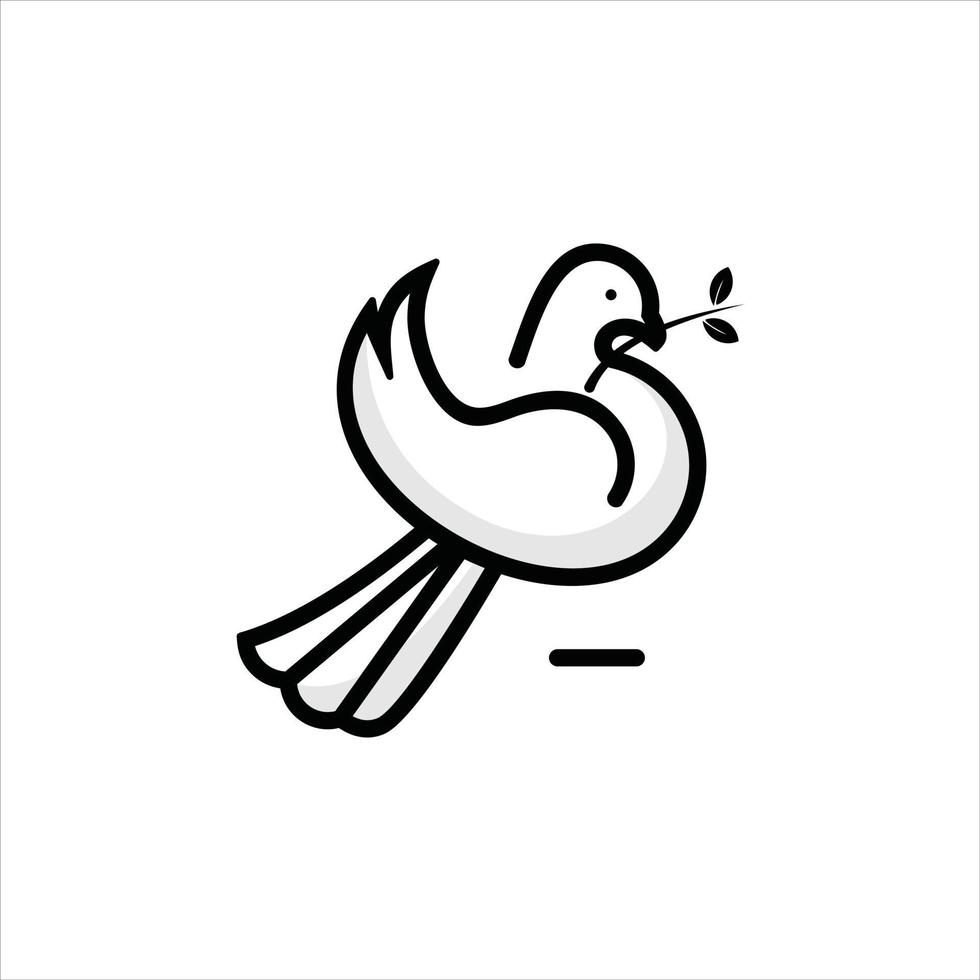 idée de conception de logo liberté simple illustration pigeon amusant moderne vecteur