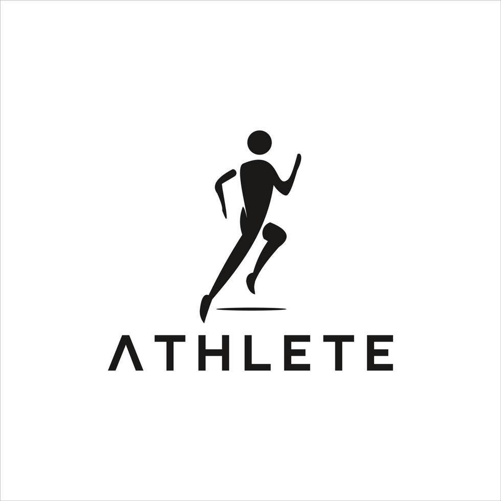 courir sport logo simple bâton noir homme illustration vectorielle idée de conception vecteur