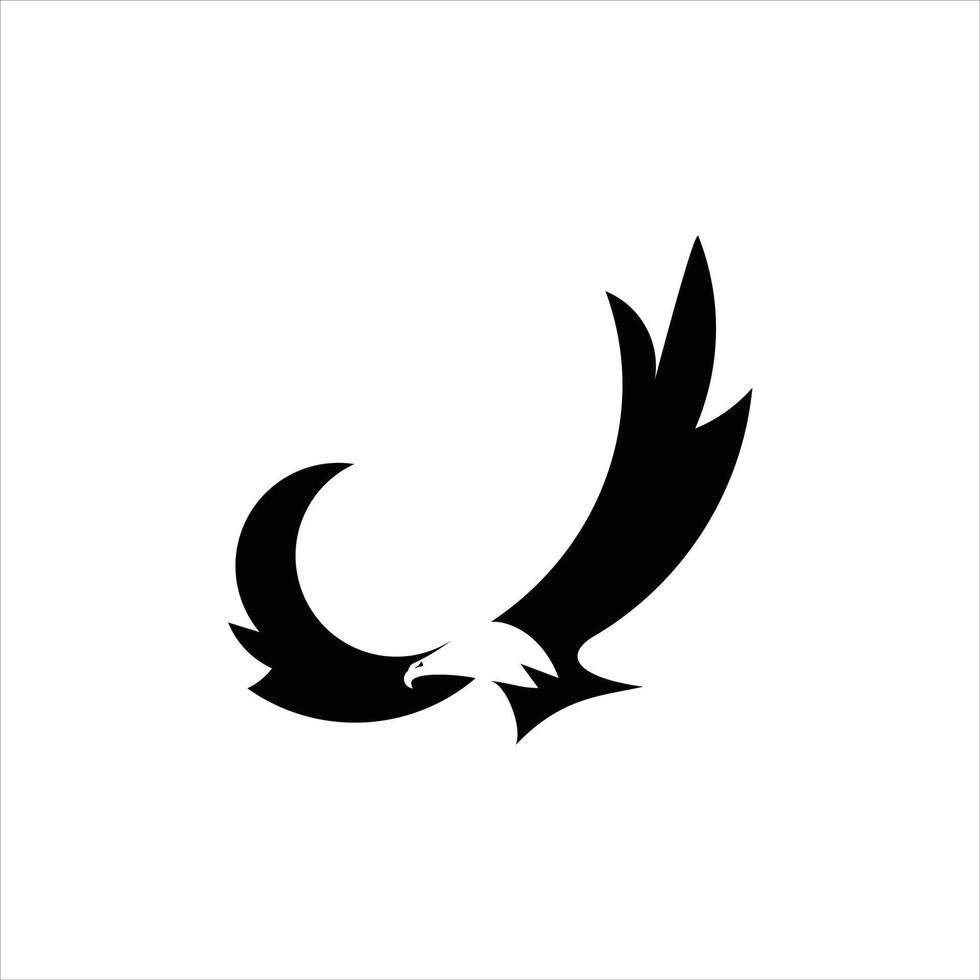 création de logo simple oiseau prédateur abstrait noir plat vecteur