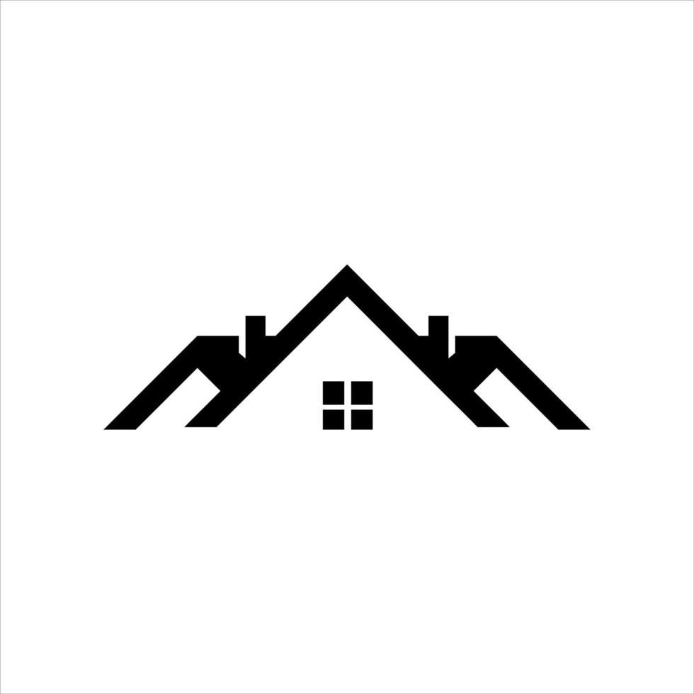 toit logo simple noir maison immobilier icône conception idée vecteur