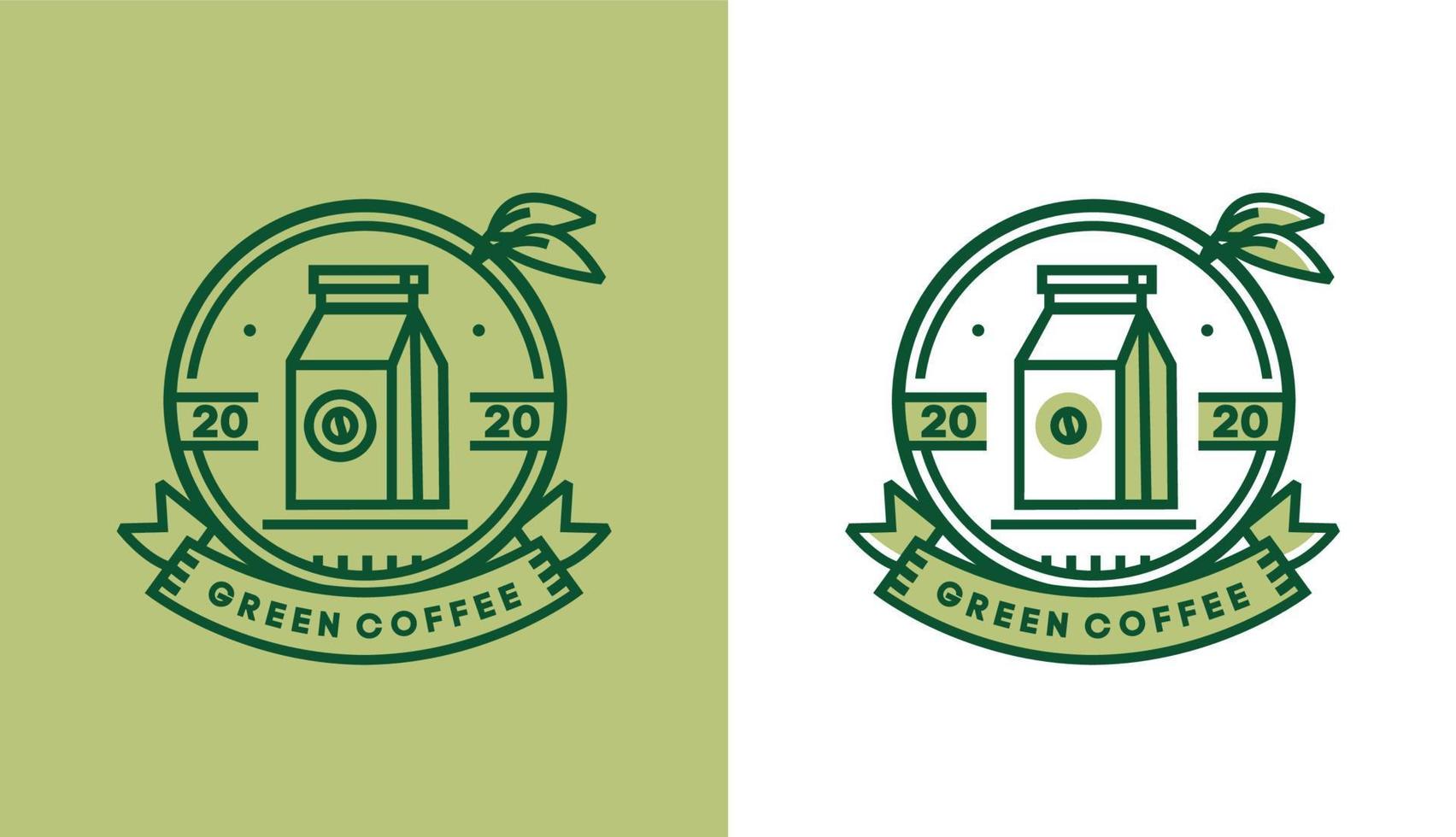 conception de logo de café, emballage vintage moderne pour les menus de café naturels, adapté aux entreprises de magasin et de restaurant vecteur