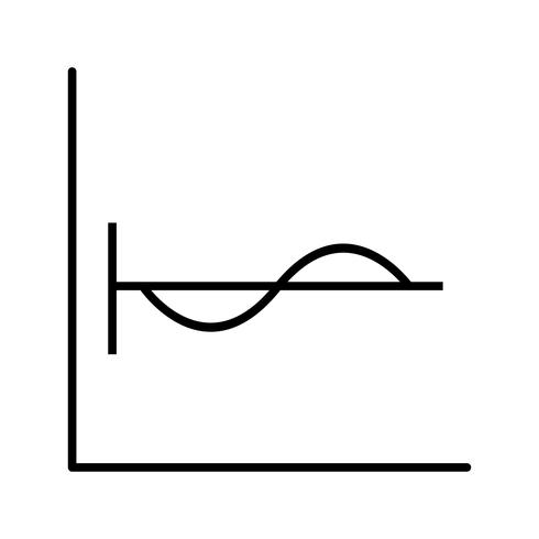 Graphique de cosinus icône de belle ligne noire vecteur