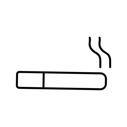 Icône noire de belle ligne de cigarettes vecteur