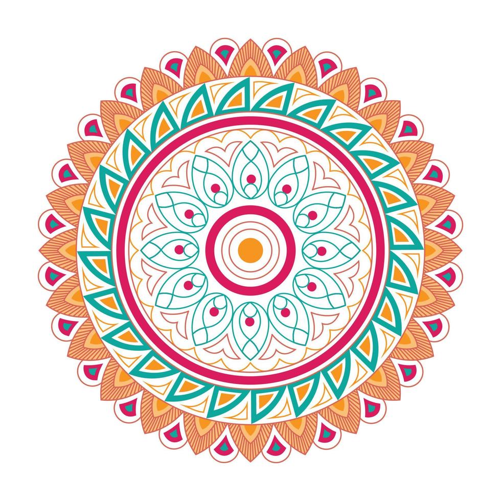 mandala. motif floral d'ornement rond. élément décoratif. motif oriental. vecteur en illustration