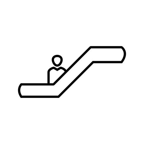 Belle icône d&#39;escalator Line noir vecteur