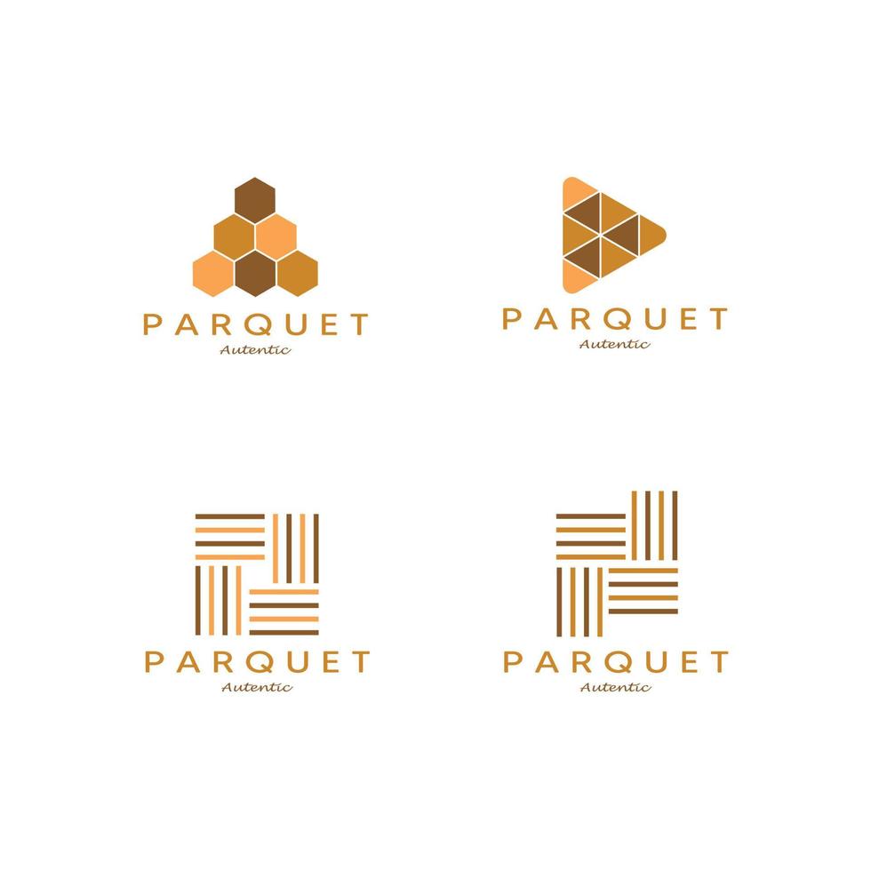 set bundle minimaliste parquet bois dur logo vector illustration design