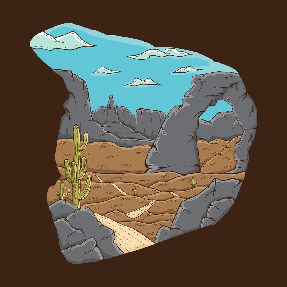 illustration de roche et de désert vecteur