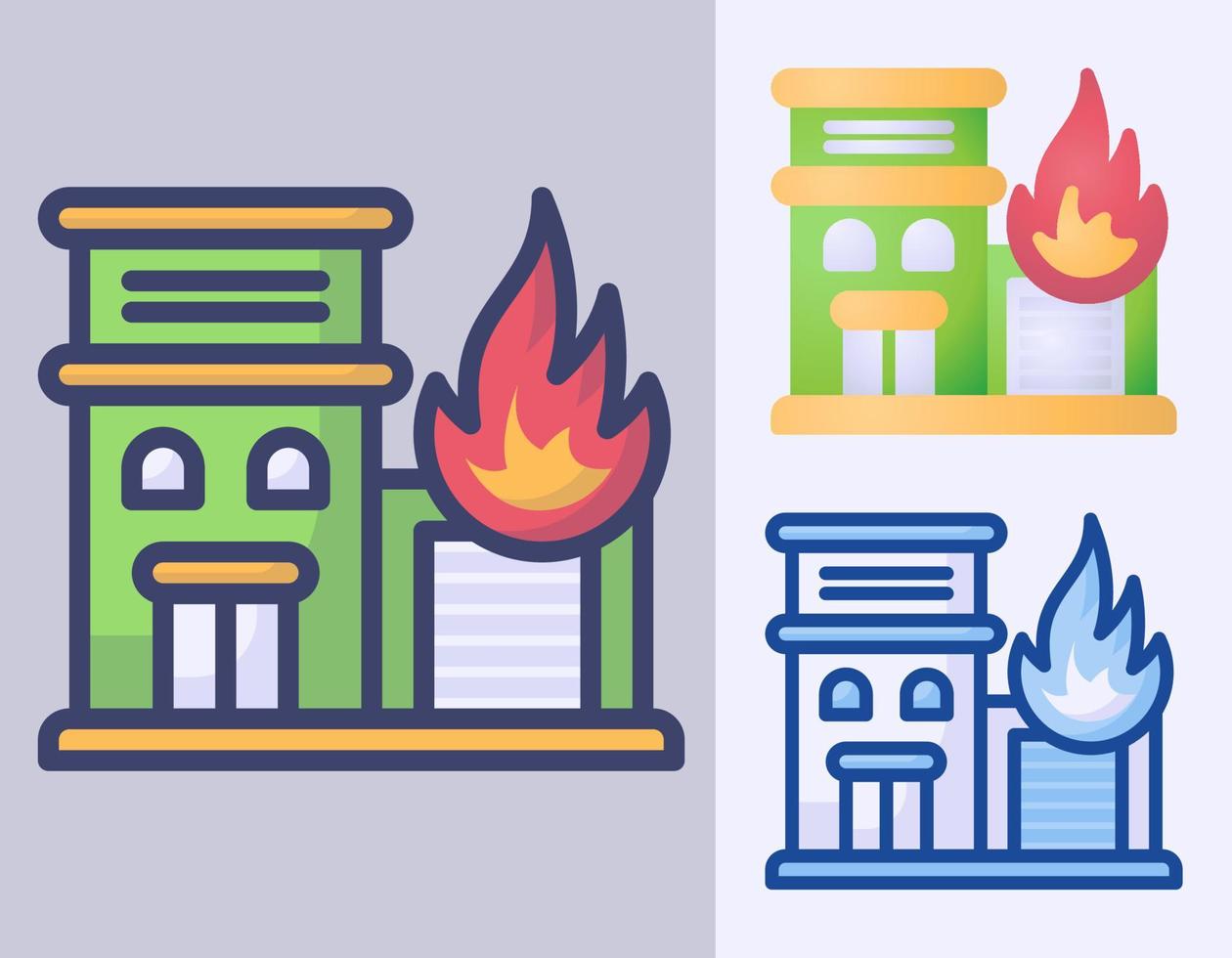 maison en feu icône dessin animé illustration vectorielle vecteur