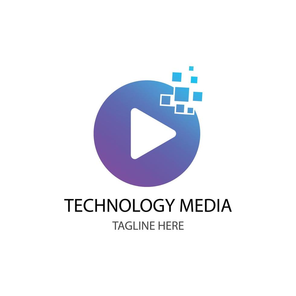 logo vectoriel de médias de technologie de pixel