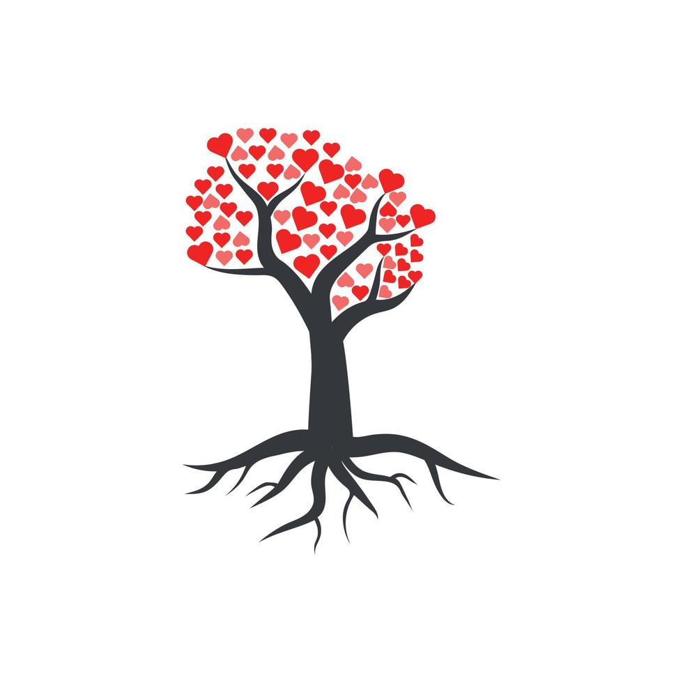 logo arbre coeur vecteur