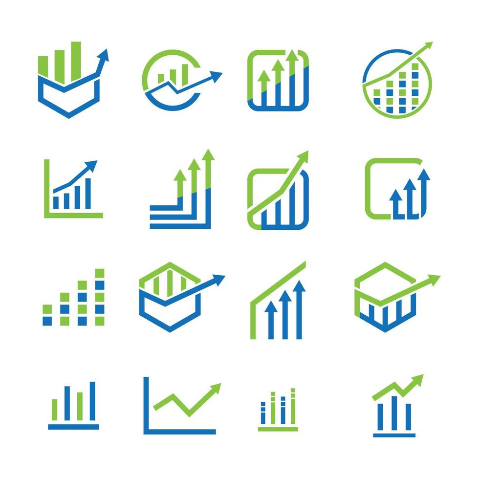 ensemble de logo de flèche de société commerciale vecteur