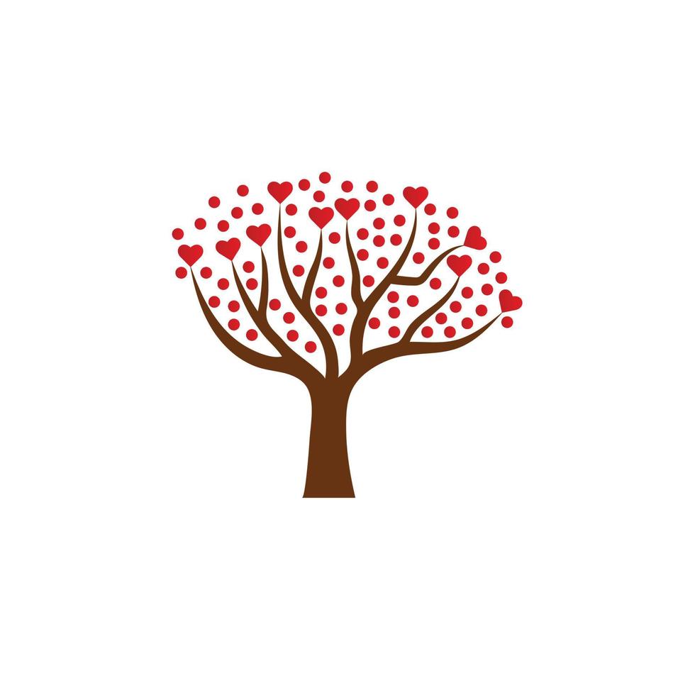 arbre d'amour logo vectoriel de vacances.