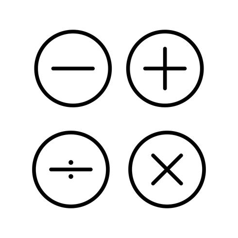 Symboles mathématiques Icône de belle ligne noire vecteur