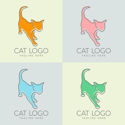 création de logo de chat simple vecteur