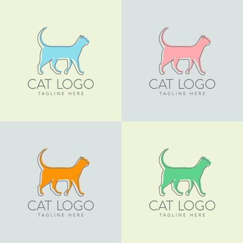 création de logo de chat simple vecteur