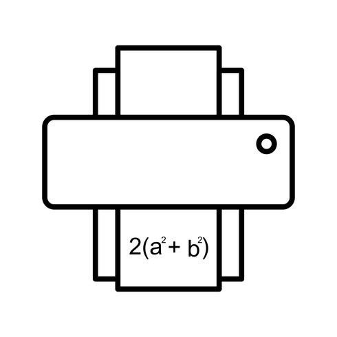 Imprimer la feuille de maths Icône belle ligne noire vecteur