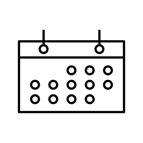 Icône calendrier ligne noire vecteur