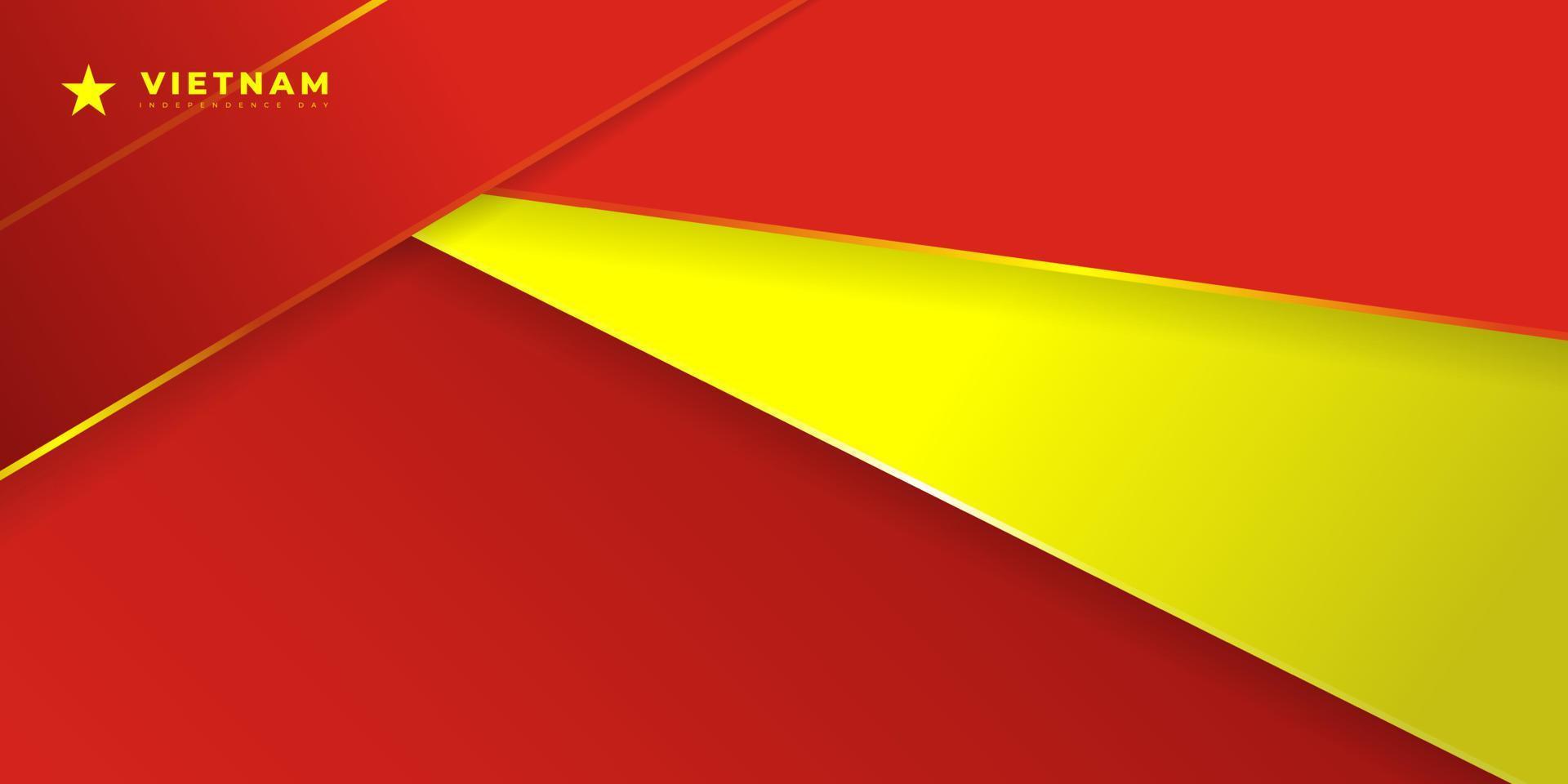 conception de fond géométrique rouge jaune pour le jour de l'indépendance du vietnam vecteur