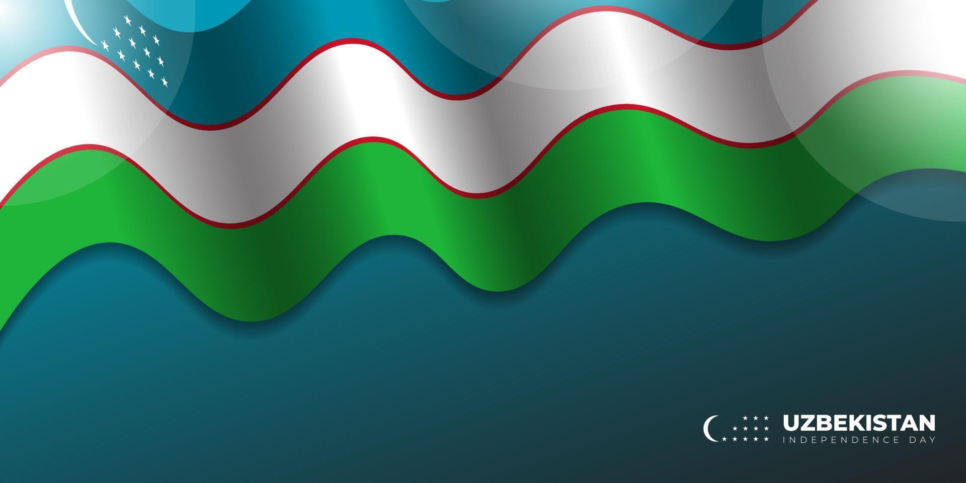 agitant la conception du drapeau de l'ouzbékistan vecteur