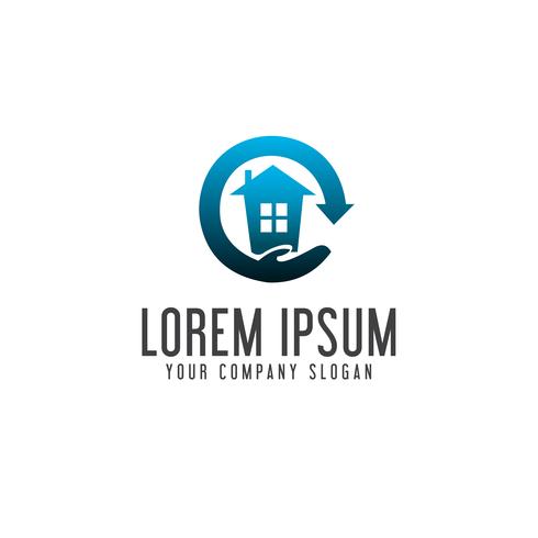 logo de soins de la maison. Modèle de concept de design immobilier logo vecteur