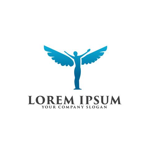 logo de personnes avec des ailes. Conception de logo Business et Consulting conc vecteur