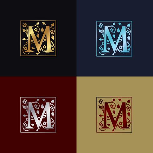 Lettre M Logo Décoratif vecteur