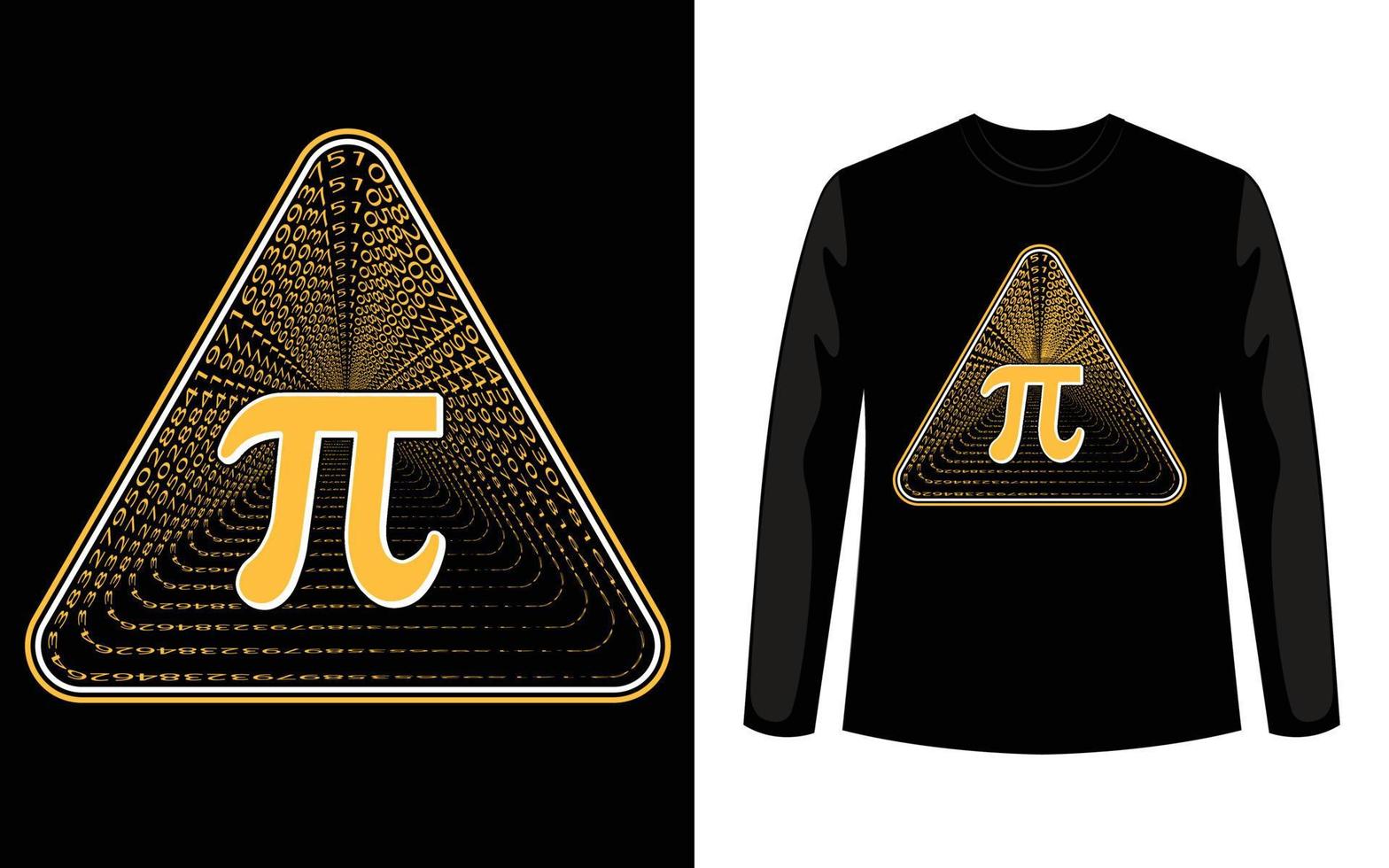 modèle de conception de t-shirt de typographie pi day. vecteur