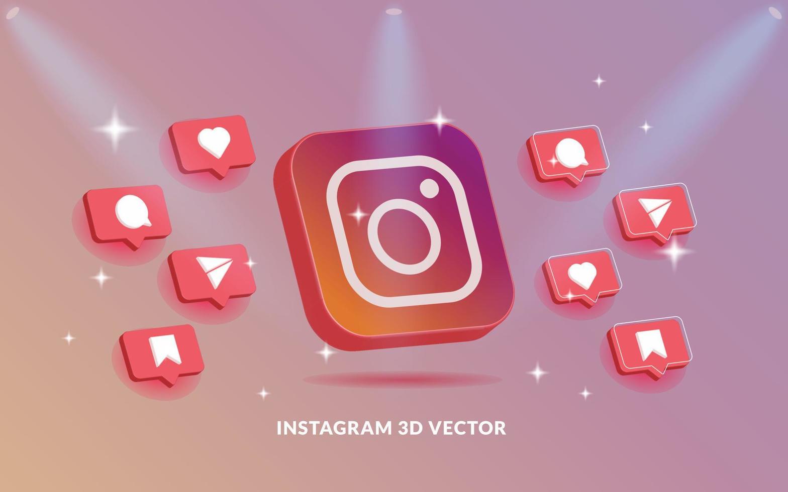 logo et icône instagram dans un style vectoriel 3d