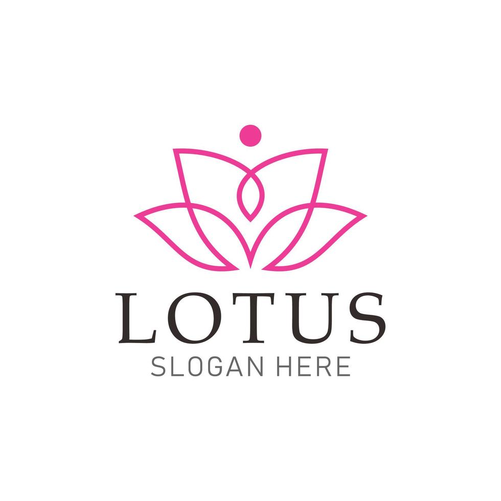 logo de contour de lotus vecteur