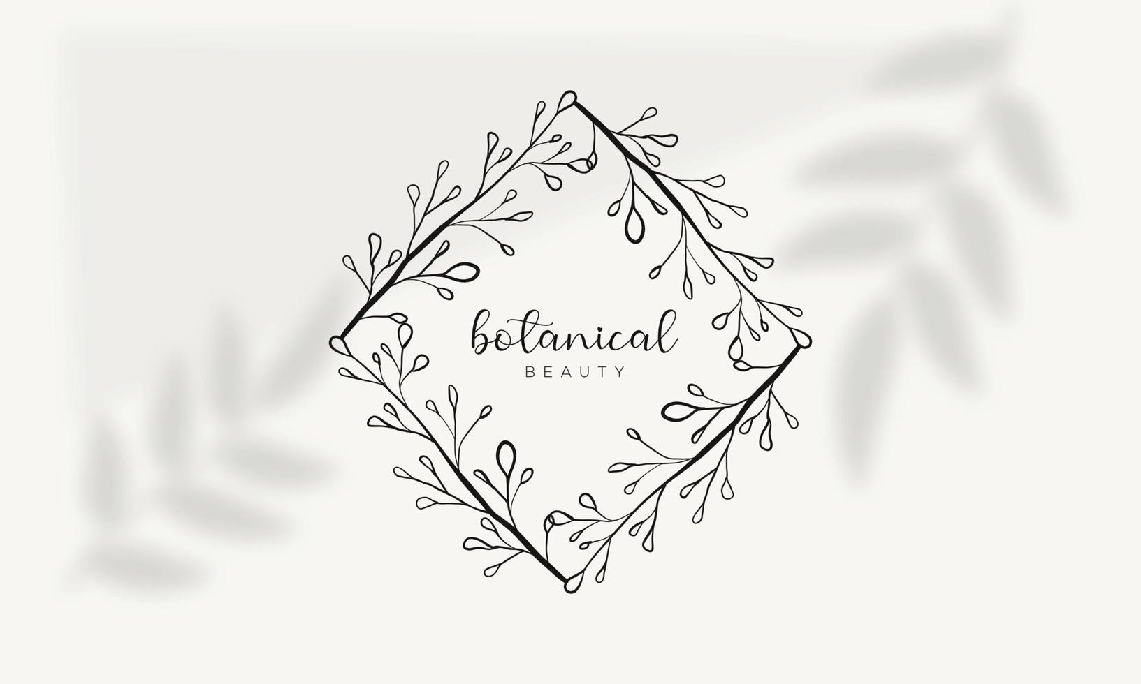 logo dessiné à la main d'élément floral botanique avec fleur et feuilles sauvages. logo pour spa et salon de beauté, boutique, magasin bio, mariage, designer floral, intérieur, photographie, cosmétique. vecteur