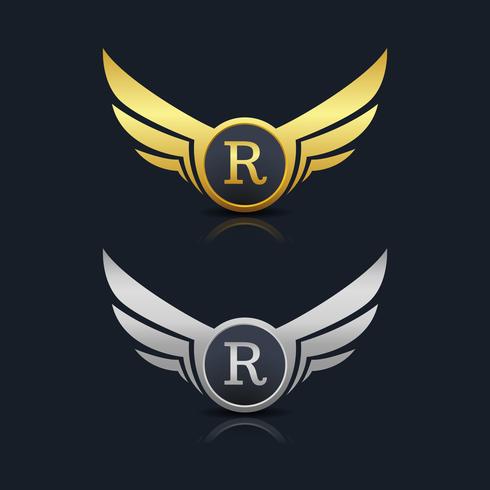 Lettre R emblème Logo vecteur
