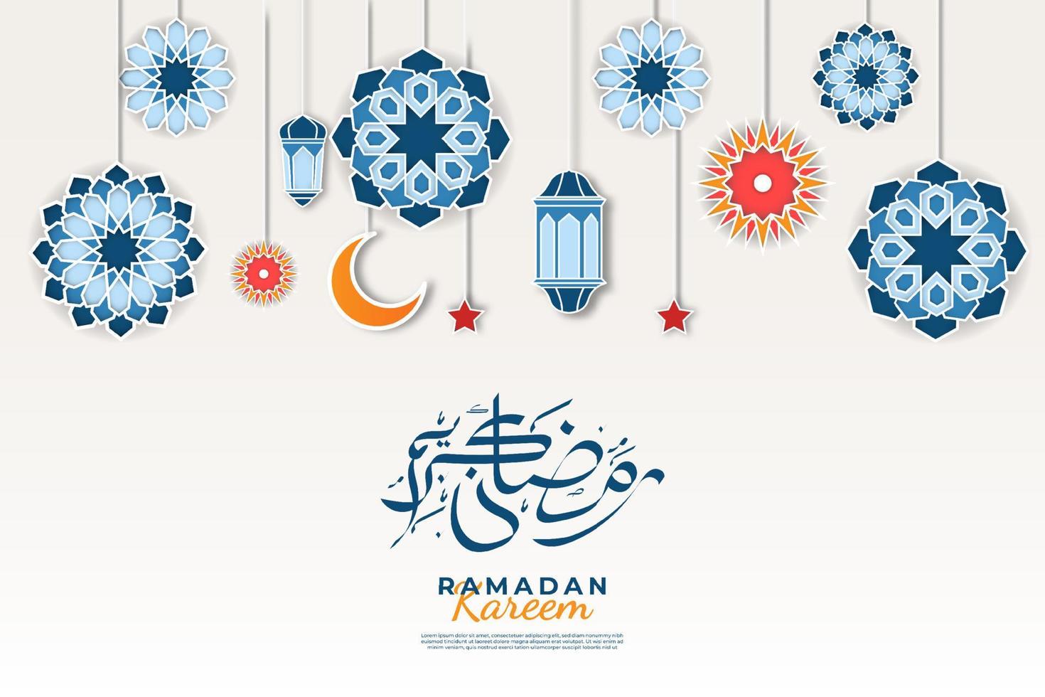 fond de ramadan kareem islamique avec mandala et ornement. illustration vectorielle vecteur