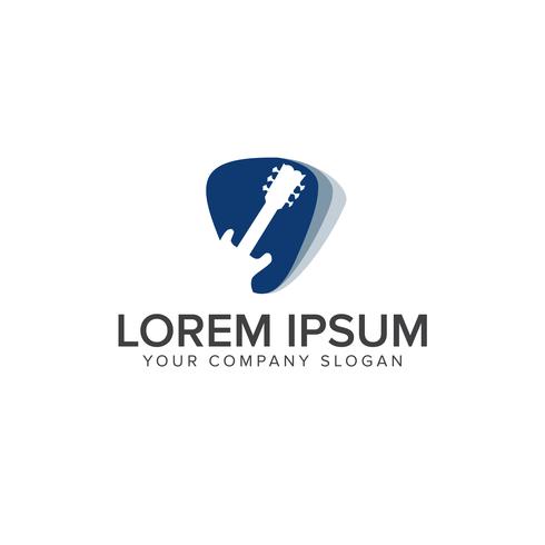 Logo de la musique moderne - symbole clé de guitare. logo design temp vecteur