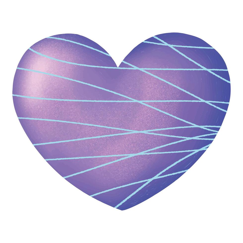 coeur nk violet sur fond blanc. conception de la saint valentin vecteur