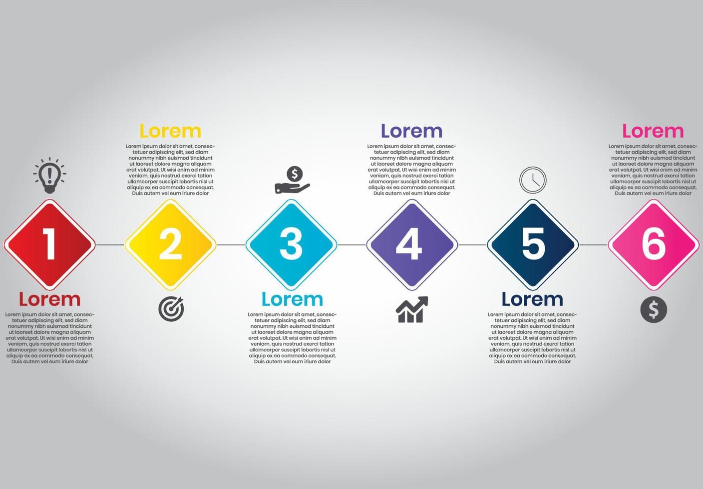 Conception d'infographie d'entreprise en 6 points vecteur