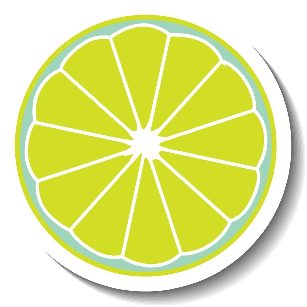 tranches de citron vert en style cartoon vecteur